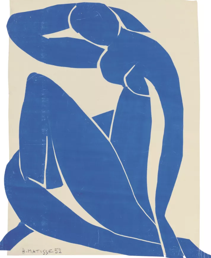 Bức tranh “Blue Nude” - Cô gái lõa thể màu lam, là một trong những tác phẩm cắt dán tiêu biểu của Matisse