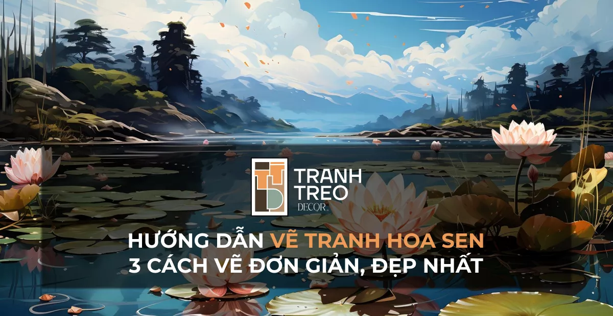 Hướng dẫn sáng tạo trang vẽ hoa sen đẹp, đơn giản