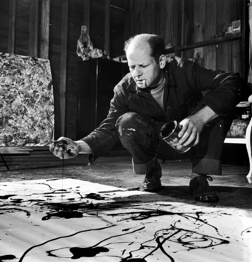 Jackson Pollock được biết đến với phong cách drip painting và action painting, mang dấu ấn cá nhân độc đáo