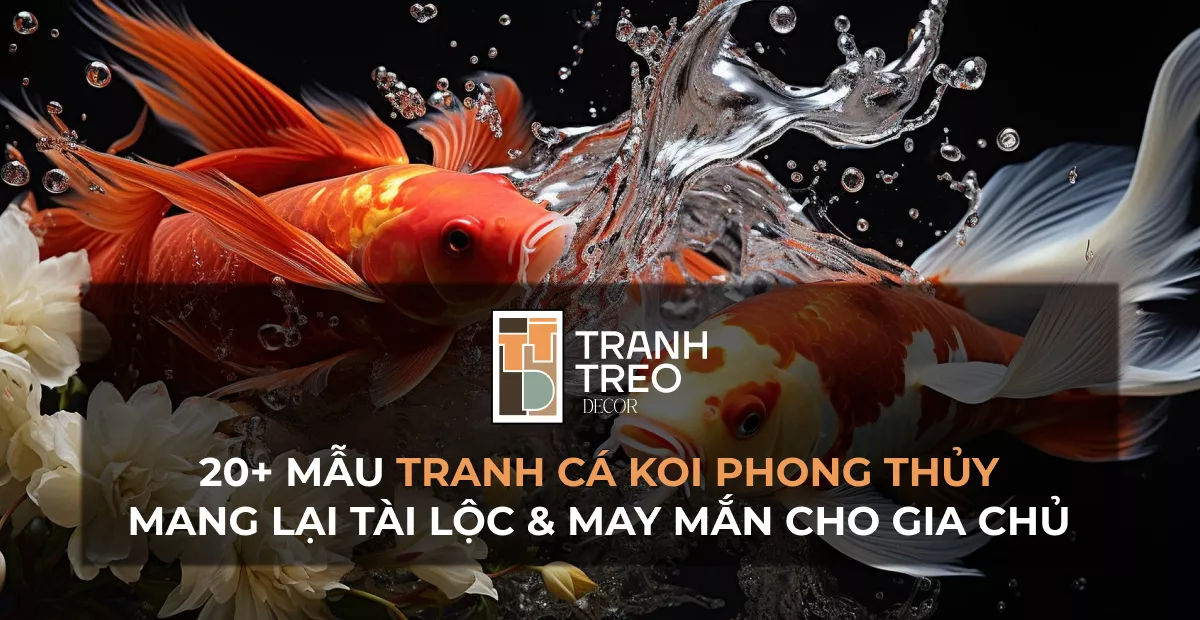 20+ Mẫu tranh Cá Koi phong thủy thu tài hút lộc