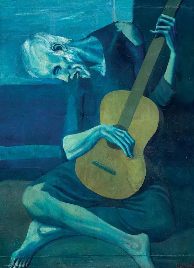 The Old Guitarist là một trong những tác phẩm tiêu biểu trong thời kỳ xanh của Picasso