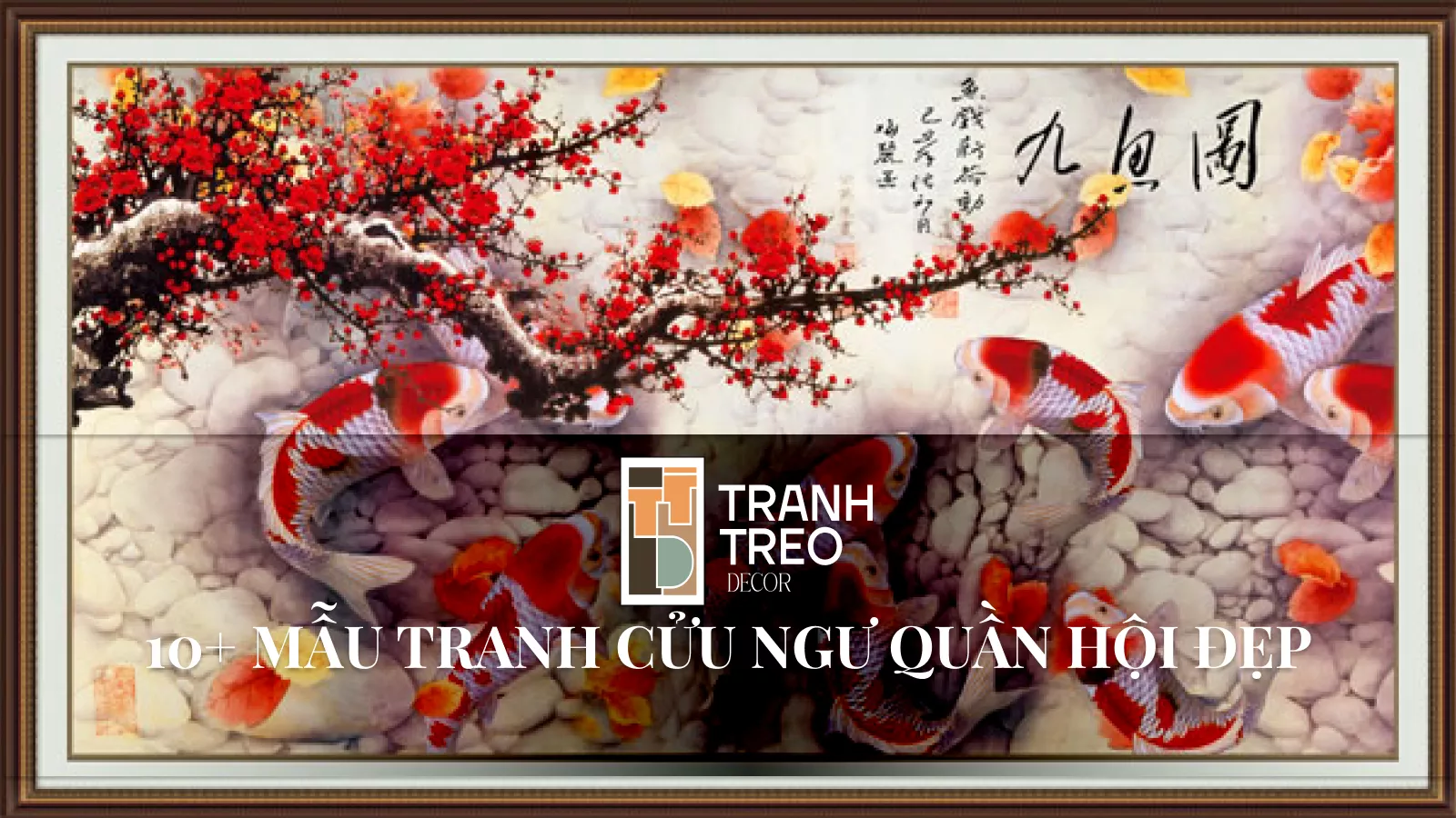 10+Mẫu tranh Cửu Ngư Quần Hội đẹp mang tài lộc, may mắn