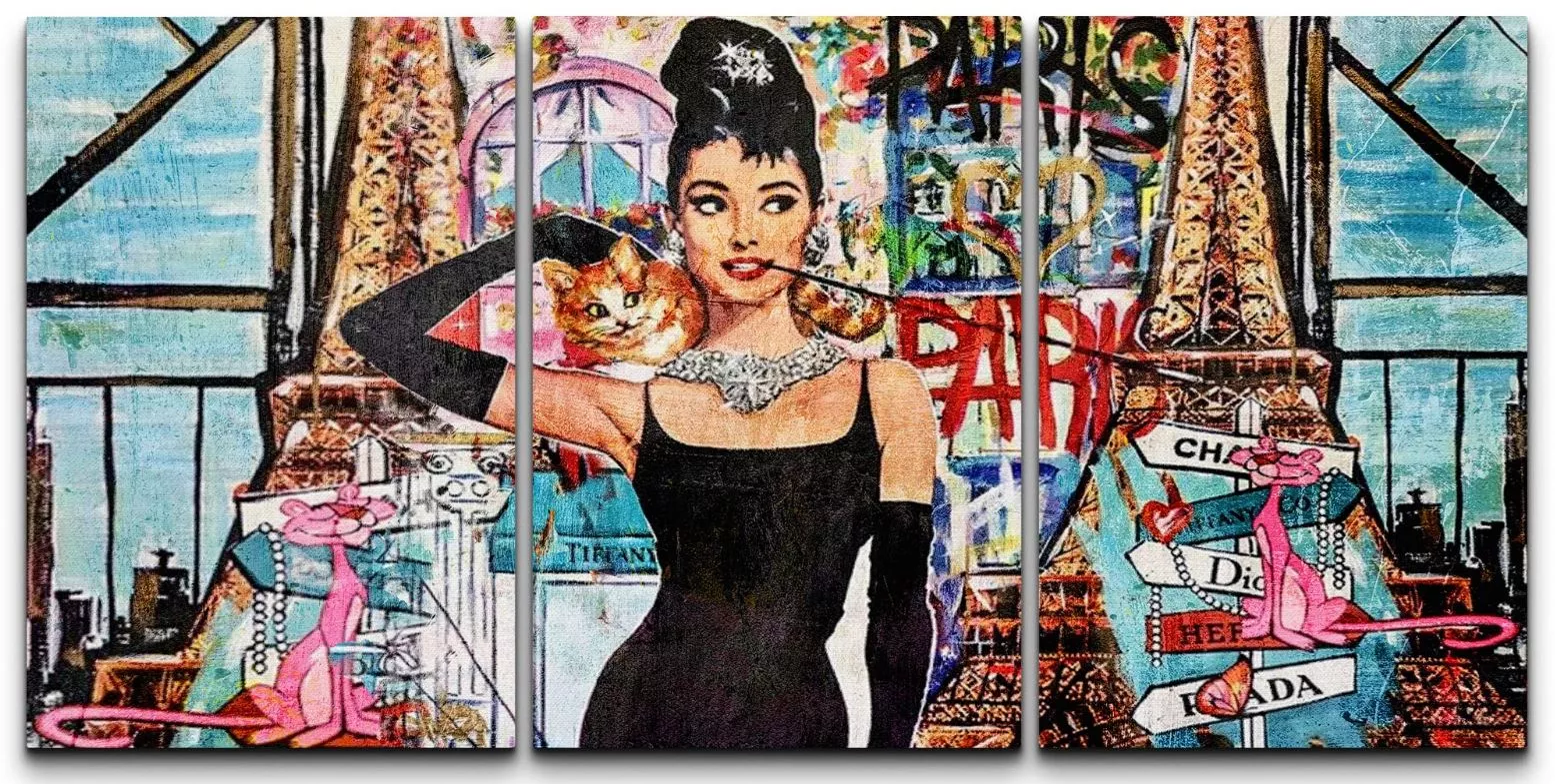 Tranh chân dung Audrey Hepburn phong cách Graffiti