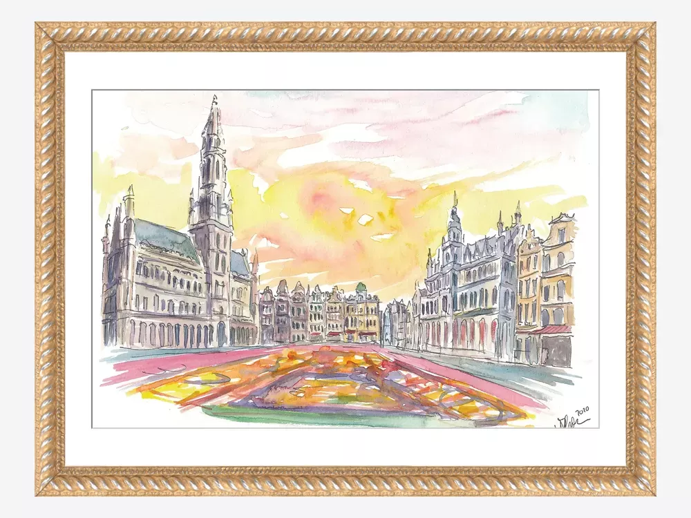 Tranh Grand Place Brussels tại Bỉ Châu Âu