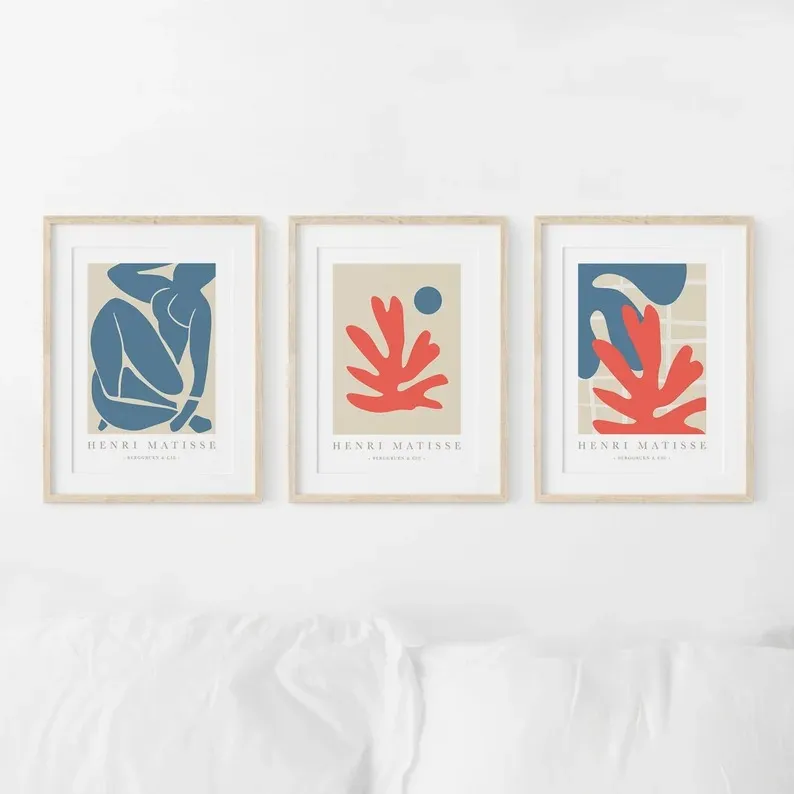 Tranh ghép 3 bức nghệ thuật trừu tượng: Henri Matisse